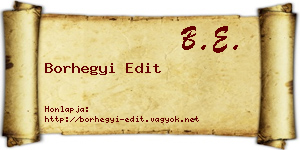 Borhegyi Edit névjegykártya